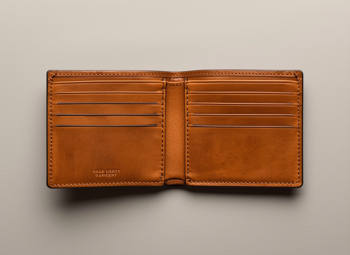 Slyxaronxly Bifold Wallet in Rich Cognac Leather